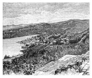カストリーズの概観、セントルシア島、c1890 作： Unbekannt