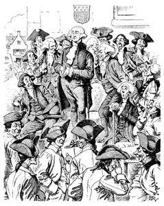 嘘をつくことを試みるジョージワシントン、1901 作： Unbekannt