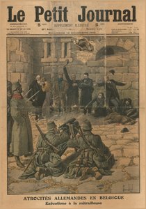 ベルギーにおけるドイツの残虐行為：機関銃による処刑、1915年。