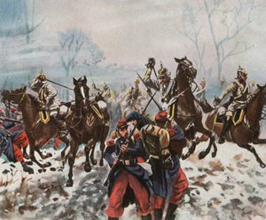 1870年12月2日、1936年、ププリーでのドイツのキュラシエ。