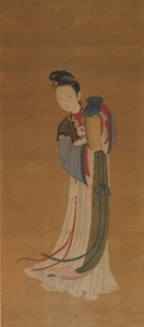 ワインの瓶を持ってくる少女、18 世紀。 作： Unbekannt
