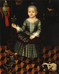 18世紀半ばのオウムを持つ少女 作： Unbekannt