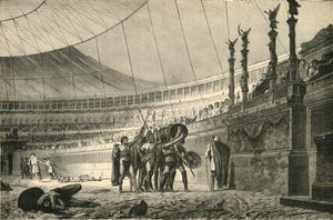 戦闘に参加する前に天皇に敬礼する剣闘士、1890年。 作： Unbekannt