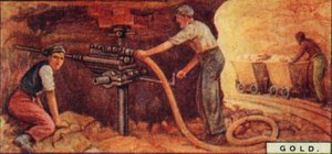 ゴールド。 -Drlling Blast Holes、南アフリカ、1928 作： Unbekannt