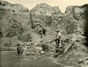 1901年、ビクトリア州ビーチワース近くのゴールドディガーズアットワーク