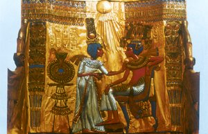 ツタンカーメンの黄金の王位、古代エジプト、18王朝、新王国、紀元前14世紀 作： Unbekannt