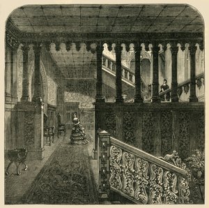 大階段、ホーランドハウス、c1876。 作： Unbekannt