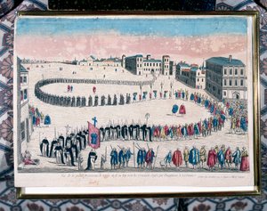 18世紀のリスボンの異端審問によって刑を宣告された犯罪者の大行列
