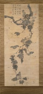 グレープバインとリス、19 世紀初頭。 作： Unbekannt