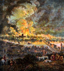 ロンドンの大火、1666年、c1850 作： Unbekannt
