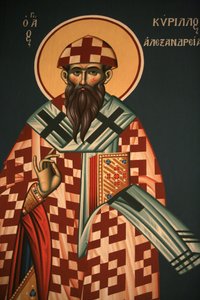 アレクサンドリアの聖シリーレを描いたギリシャ正教のアイコン Thessalonique Grece 作： Unbekannt