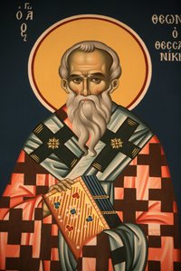 Thessalonikki Thessalonique Greceの聖テオナソスを描いたギリシャ正教のアイコンです。 作： Unbekannt