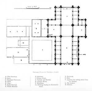 ティンタン修道院の平面図、1897