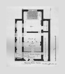 ギルドホール礼拝堂の平面図1815、1866
