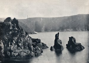 ガーンジー島-ムーランヒュート湾、犬とライオンの岩、1895年 作： Unbekannt