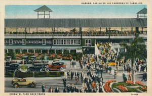 ハバナ：競馬の出発。オリエンタルパークレーストラック、c1910 作： Unbekannt