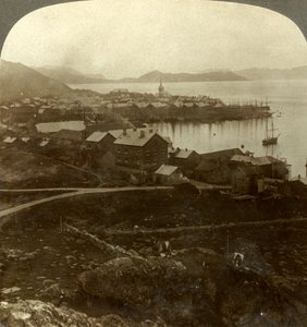 ハンマーフェスト。世界最北端の町-5月13日から7月29日まで日没なし、ノルウェー、c1905。