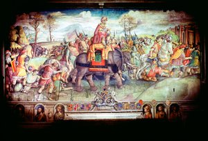 ハンニバルと彼の軍隊がアルプスを横断、紀元前 218 年 作： Unbekannt