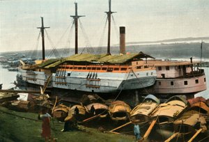 ハノイ。紅河のほとり、ハノイ。紅河のほとり、1900年。 作： Unbekannt