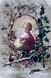 明けましておめでとう、フランスのポストカード、c1900 作： Unbekannt