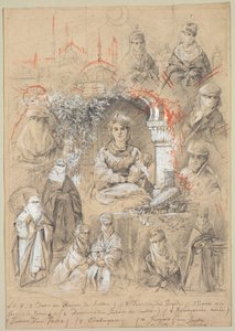 ハーレム女性、1800年代。 作： Unbekannt