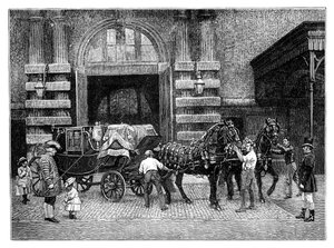ロイヤルミューズ、バッキンガム宮殿、ロンドン、c1888で黒い馬を利用 作： Unbekannt