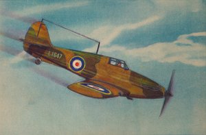 ホーカーハリケーン戦闘機単葉機、c1944。 作： Unbekannt