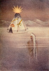 「彼は大きなティピーについて説明した」、1914 年。 作： Unbekannt