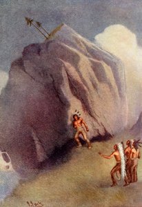 「彼は岩に肩をもたせかけた」、1914 年。 作： Unbekannt