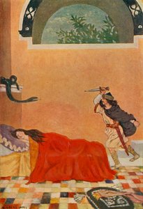 「彼は壁にヘビがいるのを見てぞっとした」、1917年。 作： Unbekannt