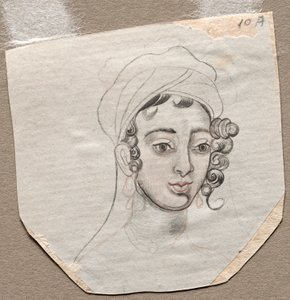若い男の頭、1800年代初頭。 作： Unbekannt