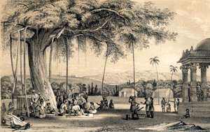1847年に法廷を開いた村の首長