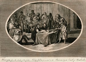 ヘンリー3世は1216年にペンブローク伯爵から男爵に贈呈されました。1793年 作： Unbekannt