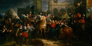 1594 年 3 月 22 日、パリに入るフランスのアンリ 4 世 19 世紀