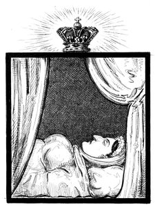 彼女の死後数時間後に現れたキャロライン女王陛下、c1821 作： Unbekannt