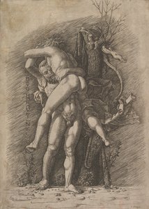 ヘラクレスとアンテウス、ca。 1497。 作： Unbekannt