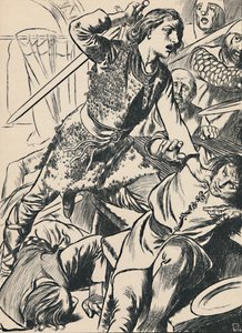 ヒアワードと彼の部下はノルマン人を攻撃します、c1907 作： Unbekannt
