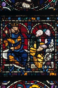 ヘロデと彼の顧問、ステンドグラス、シャルトル大聖堂、フランス、1145-1155 作： Unbekannt