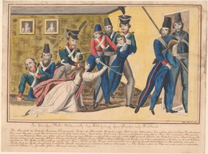 1832年に子供たちをロシアに輸送している間のポーランドの母親の英雄的行動 作： Unbekannt