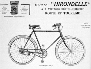 Hirondelle Saint Etienne、自転車ツーリズム広告、20世紀 作： Unbekannt