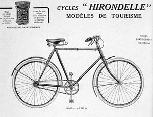Hirondelle Saint Etienne自転車ツーリズム広告、20世紀