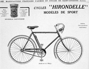 Hirondelle Saint Etienne、自転車ツーリズム広告、20世紀 作： Unbekannt