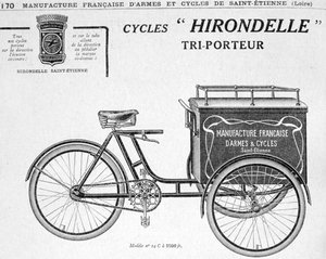 Hirondelle Saint Etienne配信三輪車広告、20世紀 作： Unbekannt