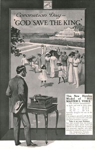 彼のマスターズボイスの広告、1911年。 作： Unbekannt