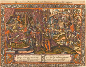 ホロフェルネスの尋問アキオール、c。 1575年。 作： Unbekannt