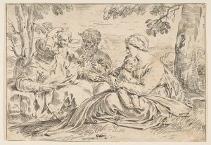 聖エリザベスと洗礼者聖ヨハネとの聖家族、逆a ...、約1639年以降のコピー。 作： Unbekannt