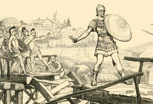 橋を守るHoratius Cocles、1890年。 作： Unbekannt