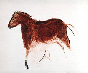 馬とハインド、スペイン南部アルタミラの旧石器時代の洞窟壁画、紀元前 16,000 ～ 9,000 年頃 作： Unbekannt