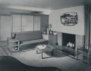 カリフォルニア州ポモナの家-仕切りの反対側のリビングルーム、1942 作： Unbekannt