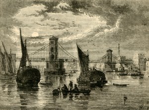 ハンガーフォード吊り橋、1850年、1881年。 作： Unbekannt